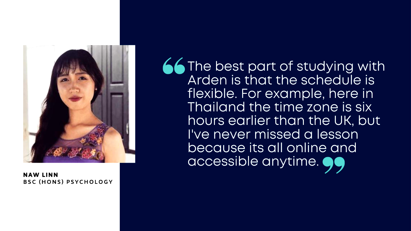 Arden University - Testimonial quote by a student